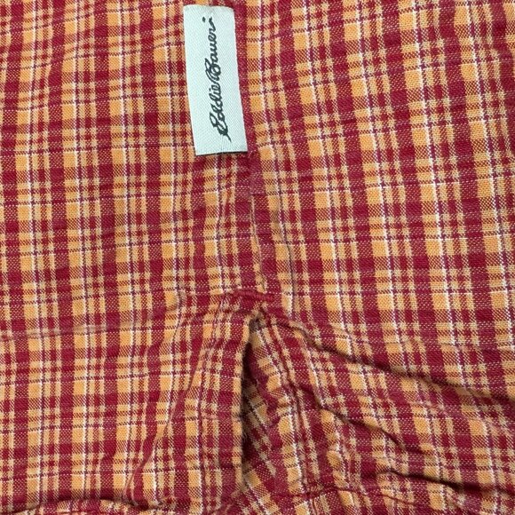 Men's EDDIE BAUER Relaxed Fit Plaid Quick Dry Button-Down Shirt- Size Lg. Tall - Picture 7 of 13